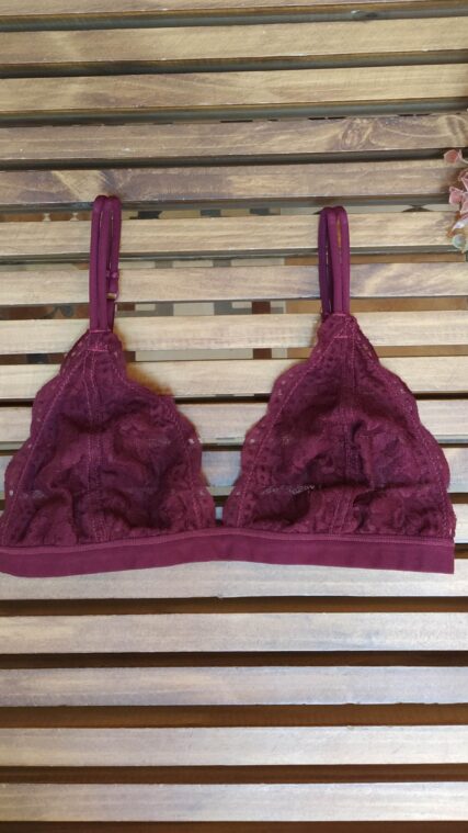 Bralette encaje rojo vino E1584