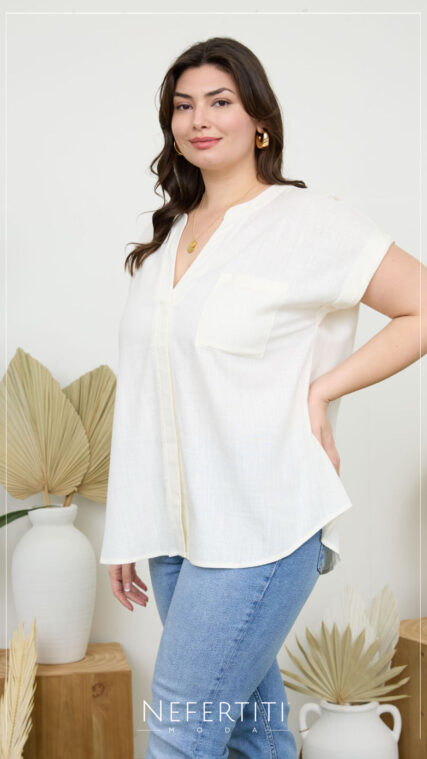 Blusa botones espalda Crema TP3608