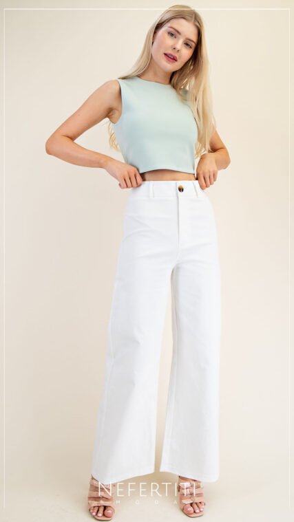 Pantalon ancho Blanco PL4888