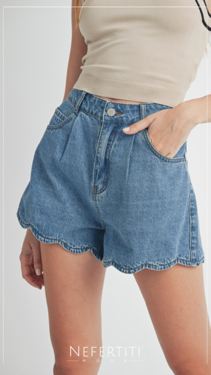 Pantalon corto mezclilla parras Azul PC1440