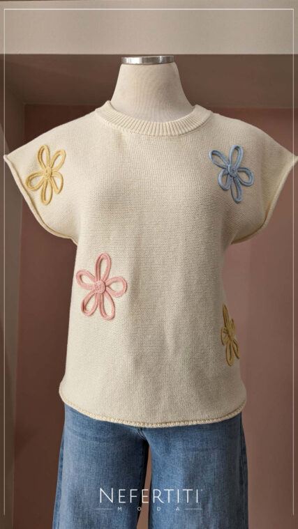 Blusa flores tejidas pastel multicolor T15915