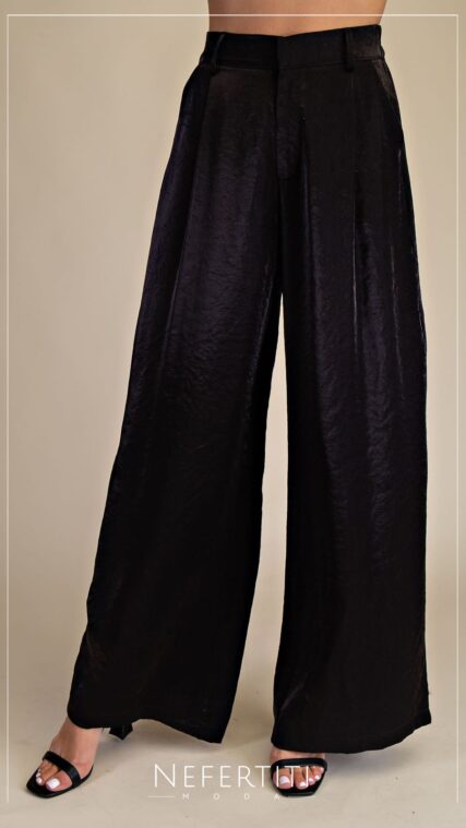Pantalon satin con sisa Negro PL4962