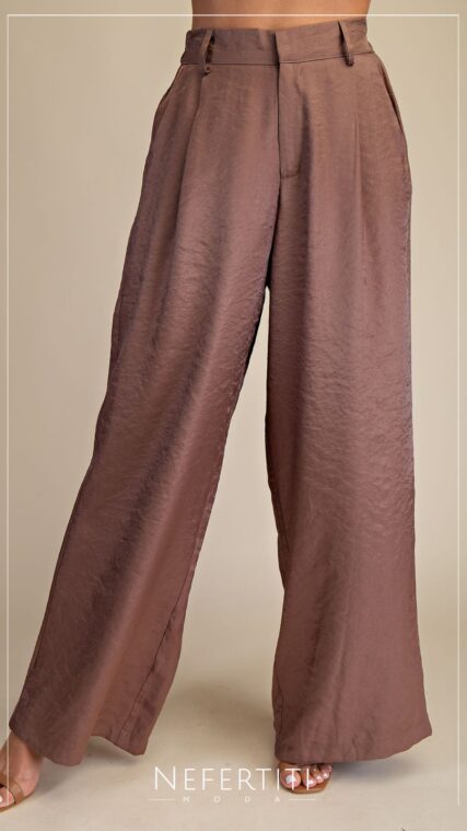 Pantalon satin con sisa Taupe PL4959