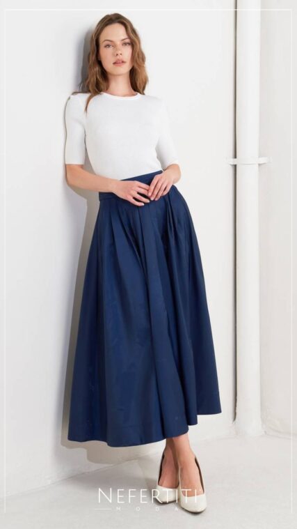 Falda paletones maxi Azul Marino K923