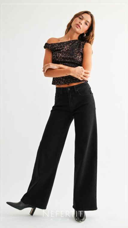 Pantalon ancho Negro PL5058