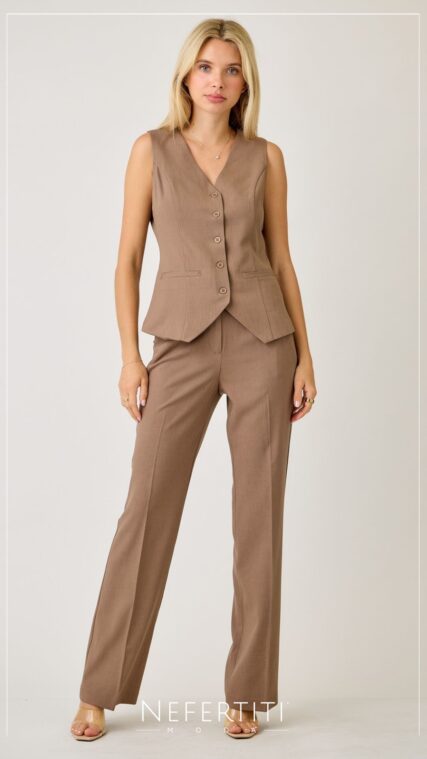 Conjunto Chaleco Pantalon Mocha D7040