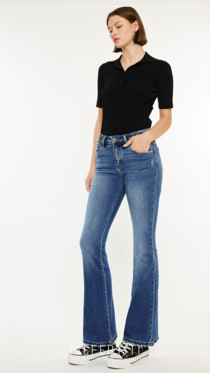 Pantalon largo campana Azul Medio PL4735