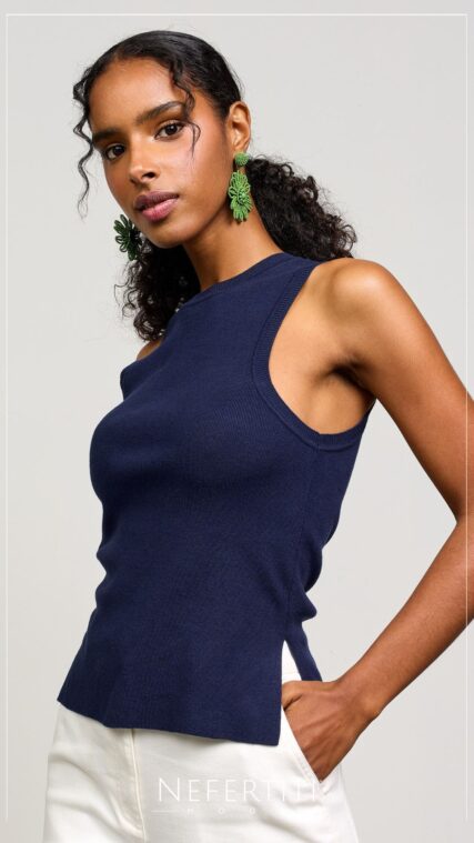 Blusa sin manga Azul Marino T15736