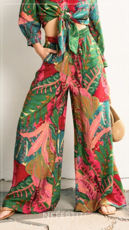 Pantalon ancho selva Verde Coral PL5103