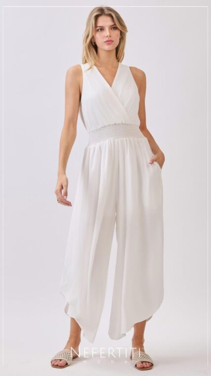 Enterizo sin manga Blanco D7208