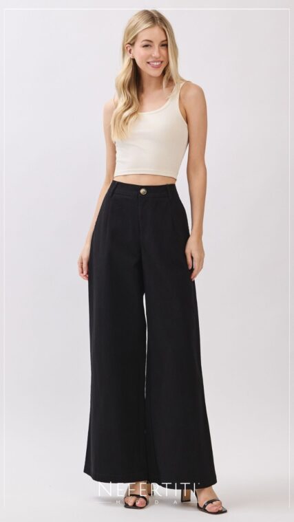 Pantalon largo ancho Negro PL5118