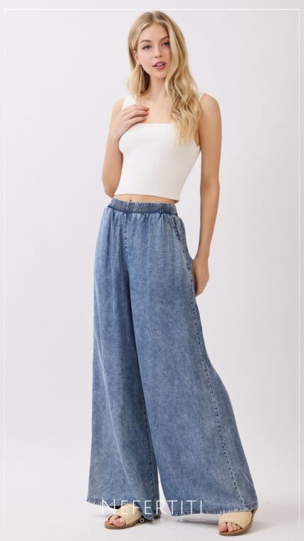 Pantalon largo pretina elastica Azul Medio PL5109