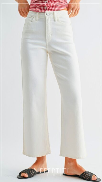 Pantalon mezclilla ancho Blanco PL5230