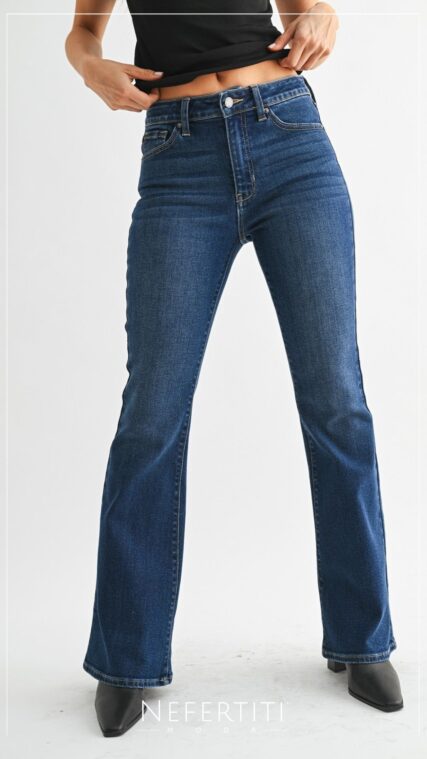 Pantalon campana tiro alto Azul Claro PL5212