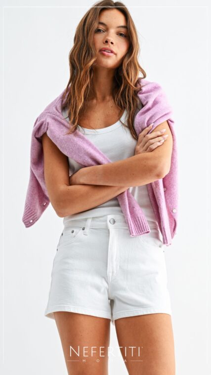 Pantalon corto tiro alto Blanco PC1496