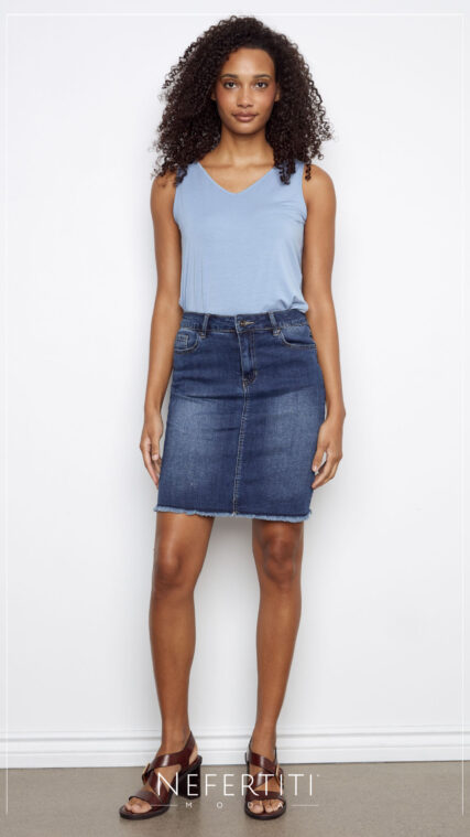 Falda mezclilla rodilla Azul Oscuro K966