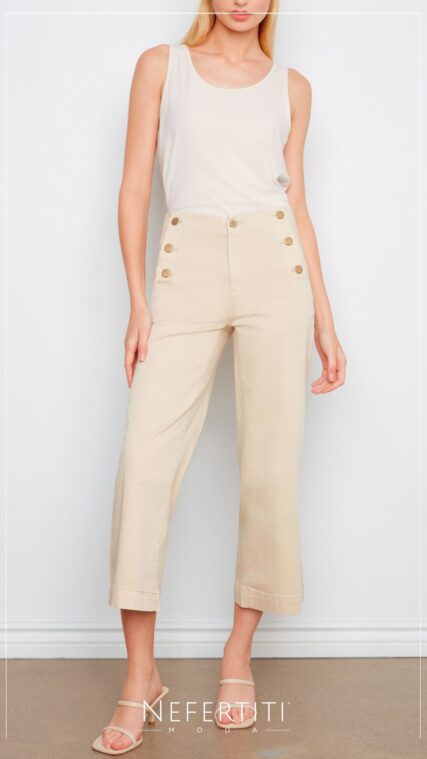 Pantalon largo botones Beige PL5254