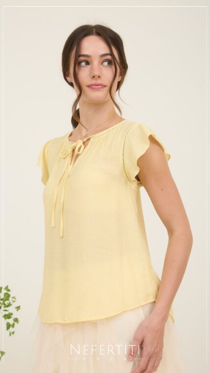 Blusa vuelo en manga Amarillo T17058