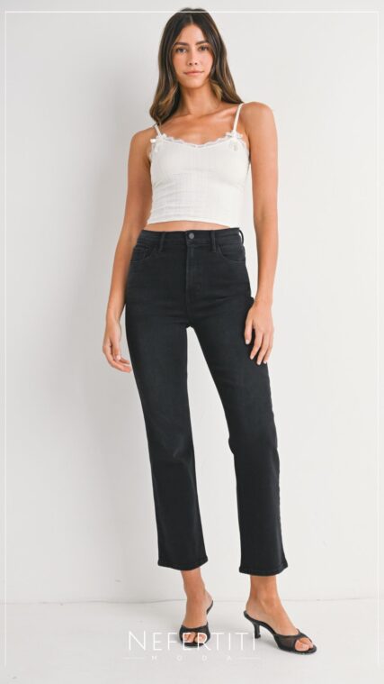 Pantalon Mezclilla Stretch Recto Negro PL5345