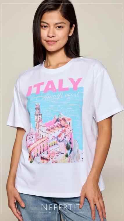 Blusa tipo camiseta ITALY Blanco T17187