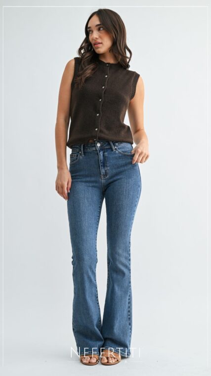 Pantalon Mezclilla Skinny Flare Tall Azul Medio PL5329