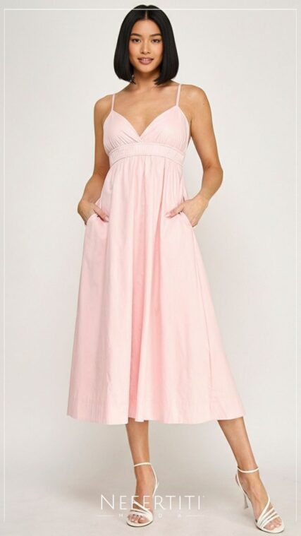 Vestido maxi tirante Rosa D7513
