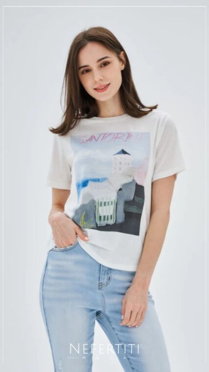 Blusa manga corta Santorini Blanco T16707