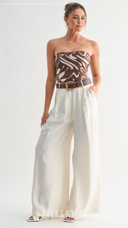 Pantalon paleton perlado Marfil PL5461